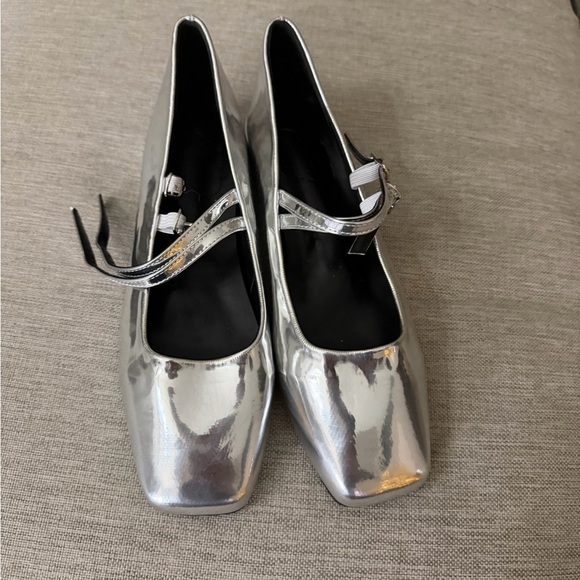 SHEIN Shoes - Silver Women's Shoes ballet strappy low heel